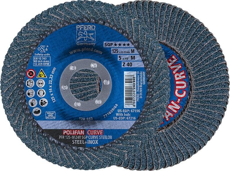 POLIFAN CURVE Fächerscheibe PFR 125x22,23 mm Breite L Z40 SGP STEELOX für Stahl/Edelstahl (10) Produktbild img1 L