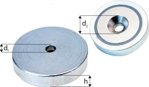 Neodym-Magnet-Flachgreifer mit Durchgangsbohrung und Ansenkung Produktbild img3 L