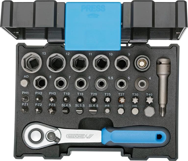 GEDORE Steckschlüssel-Garnitur 1/4" 666-U-20 35-teilig Produktbild img1 L