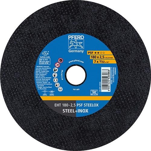 Trennscheibe EHT 180x2,5x22,23 mm gerade Universallinie PSF STEELOX für Stahl/Edelstahl Produktbild img1 L