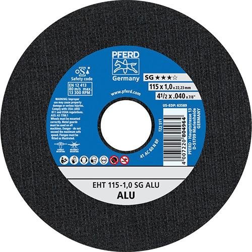 PFERD TOOLS Trennscheibe EHT 115x1,0x22,23 mm gerade Leistungslinie SG ALU für Alu Produktbild img1 L