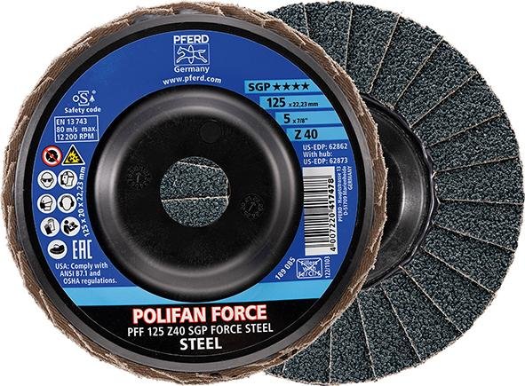 PFERD TOOLS Fächerschleifscheibe POLIFAN Z SGP FORCE STEEL Produktbild img4 L