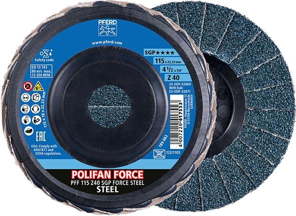 PFERD TOOLS Fächerschleifscheibe POLIFAN Z SGP FORCE STEEL Produktbild img2 L