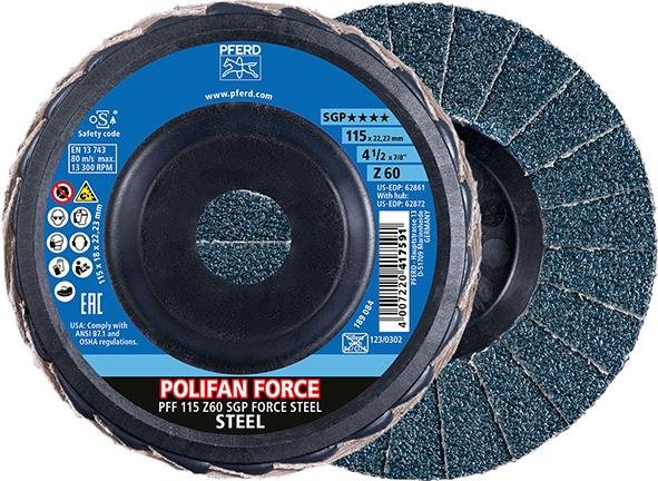 PFERD TOOLS Fächerschleifscheibe POLIFAN Z SGP FORCE STEEL Produktbild img3 L