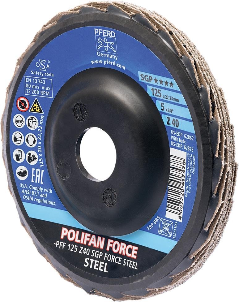 PFERD TOOLS Fächerschleifscheibe POLIFAN Z SGP FORCE STEEL Produktbild img1 L