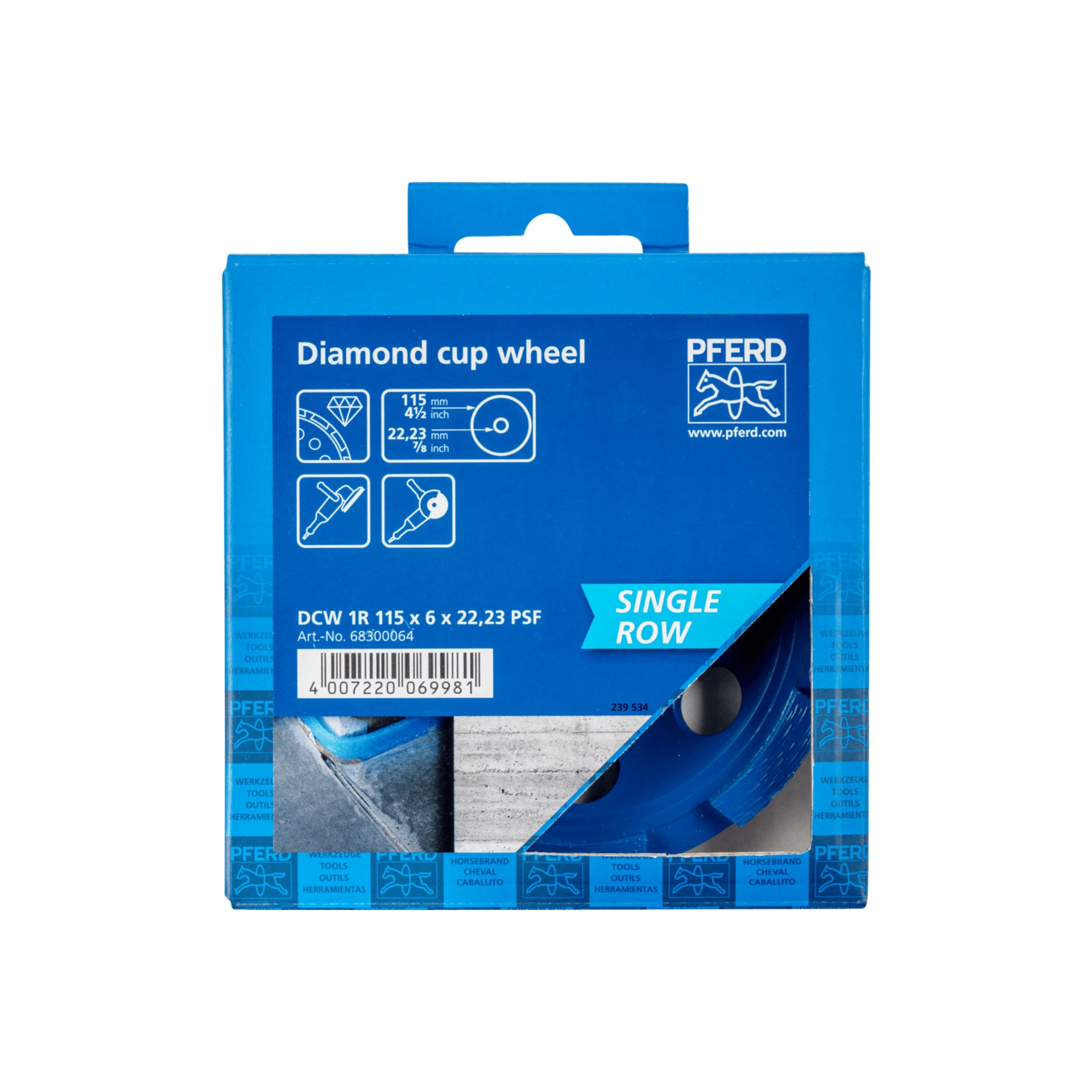 PFERD TOOLS Diamant-Teller DCW 1R 115x6x22,23 mm zum egalisieren von Beton und Estrich Produktbild img2 L