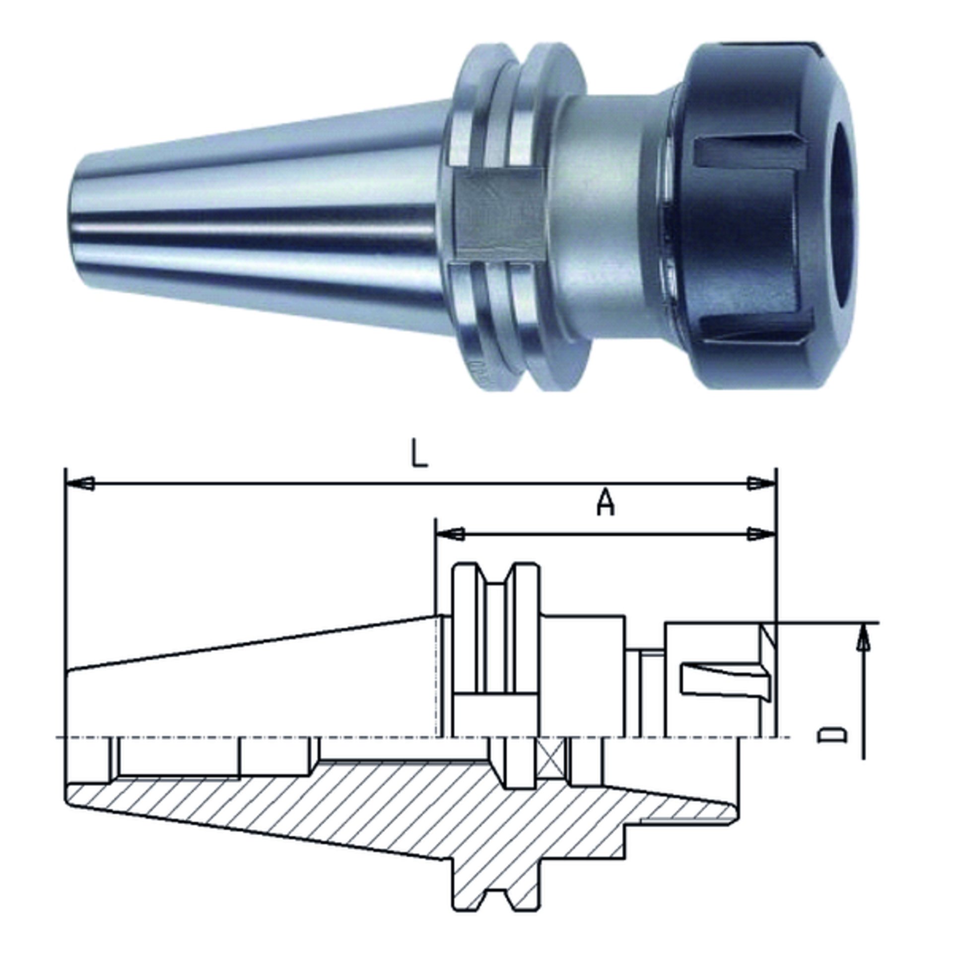 SIMETA Spannzangenfutter ER SK40 G31040 25x100 Produktbild img1 L