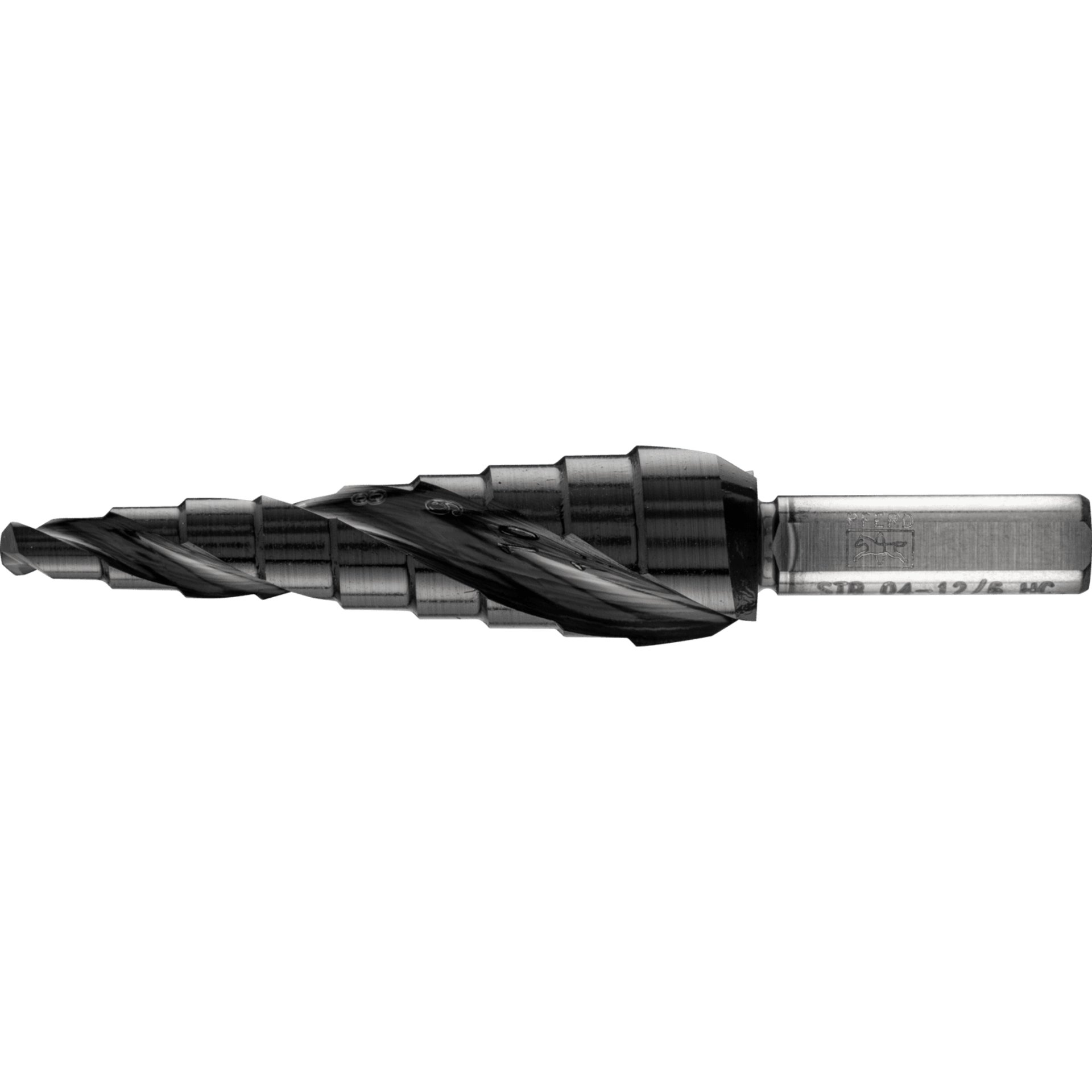 PFERD TOOLS Stufenbohrer HSS 9 Bohrstufen Ø 4-12 mm 3-Flächenschaft-Ø 6 mm HICOAT beschichtet Produktbild img1 L
