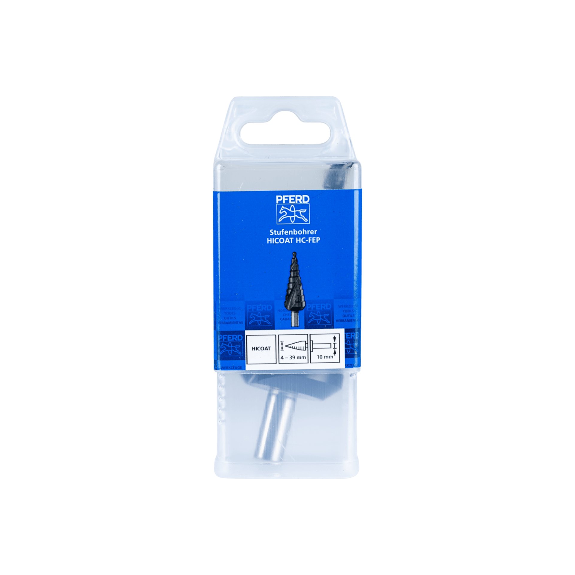 PFERD TOOLS Stufenbohrer HSS 13 Bohrstufen Ø 4-39 mm 3-Flächenschaft-Ø 10mm HICOAT beschichtet Produktbild img2 L