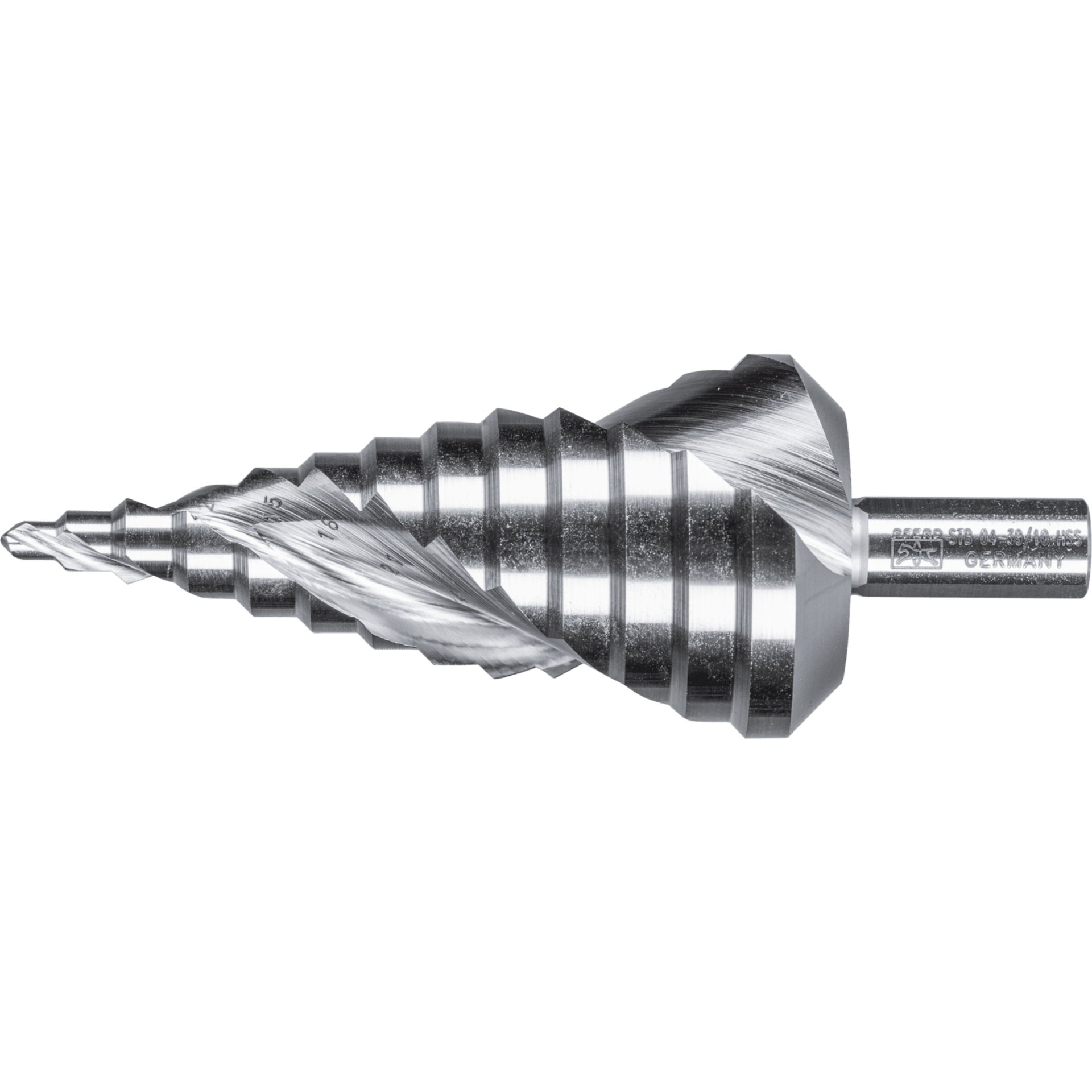 PFERD TOOLS Stufenbohrer HSS 13 Bohrstufen Ø 4-39 mm 3-Flächenschaft-Ø 10mm Produktbild img1 L