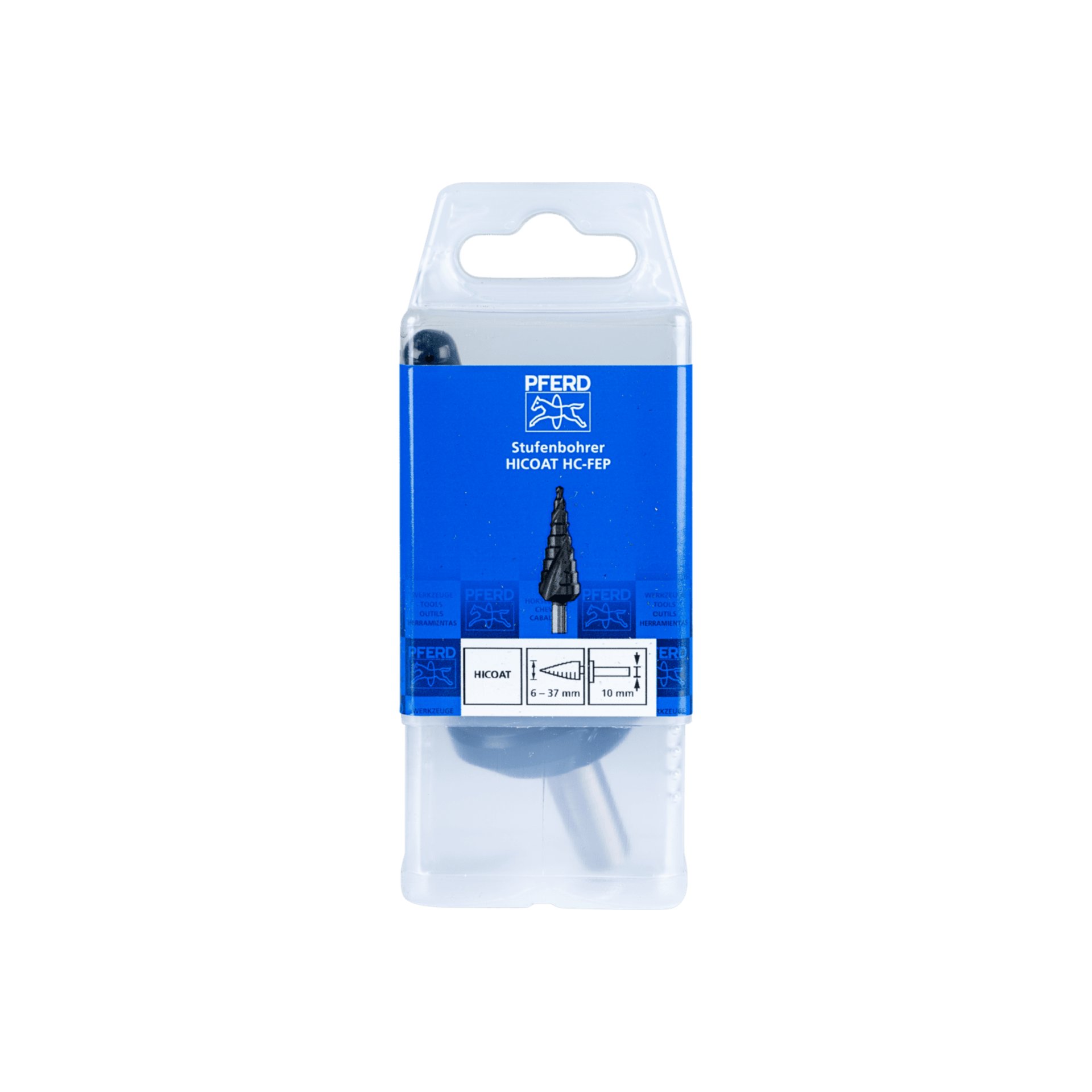 PFERD TOOLS Stufenbohrer HSS 12 Bohrstufen Ø 6-37 mm 3-Flächenschaft-Ø 10mm HICOAT beschichtet Produktbild img2 L