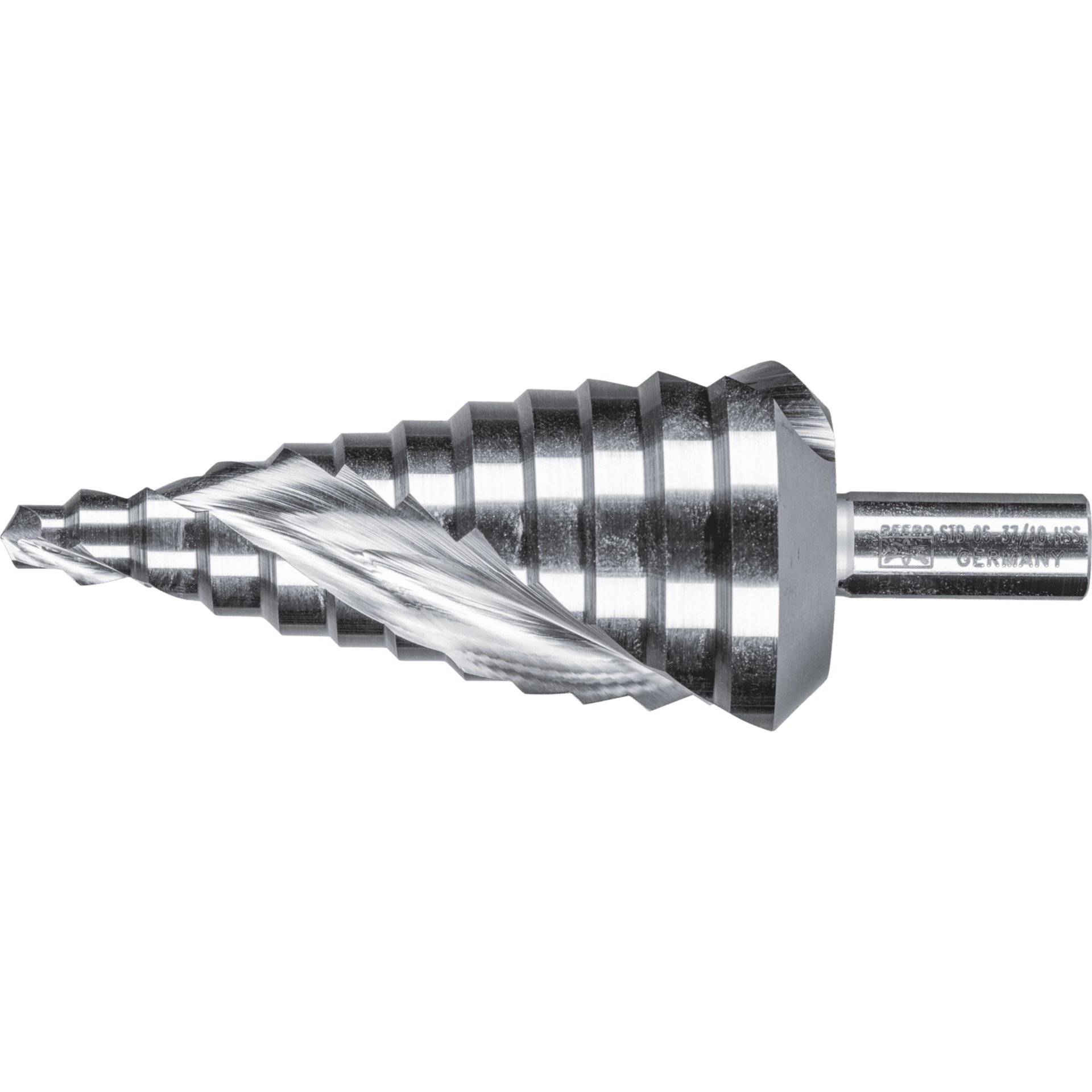 PFERD TOOLS Stufenbohrer HSS 12 Bohrstufen Ø 6-37 mm 3-Flächenschaft-Ø 10mm Produktbild img1 L
