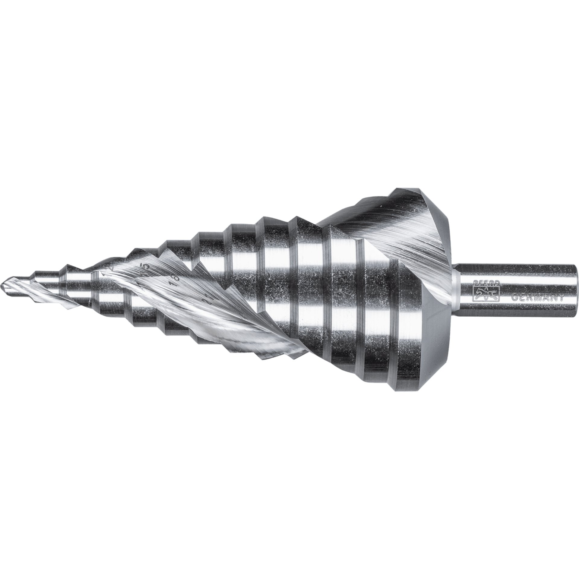 PFERD TOOLS Stufenbohrer HSSE Co5 13 Bohrstufen Ø 4-39 mm 3-Flächenschaft-Ø 10 mm Produktbild img1 L