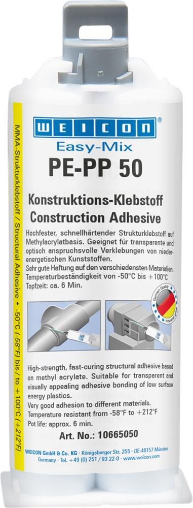WEICON Easy-Mix PE-PP 50 50 ml 1:1 2K-Konstruktionsklebstoff Produktbild img1 L