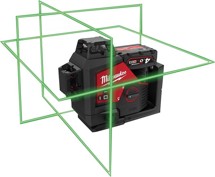 Milwaukee Kreuzlinienlaser M123PL-401C 1x12,0 V 4,0 Ah Ladegerät M12-18FC Koffer Produktbild img1 L