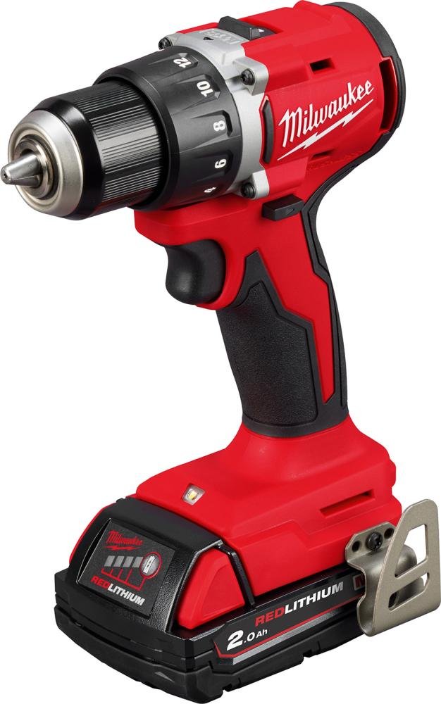 Milwaukee Akku-Bohrschrauber M18 BLDDRC-202C 2x18,0V 2,0 Ah Ladegerät M12-18C Koffer Produktbild img1 L