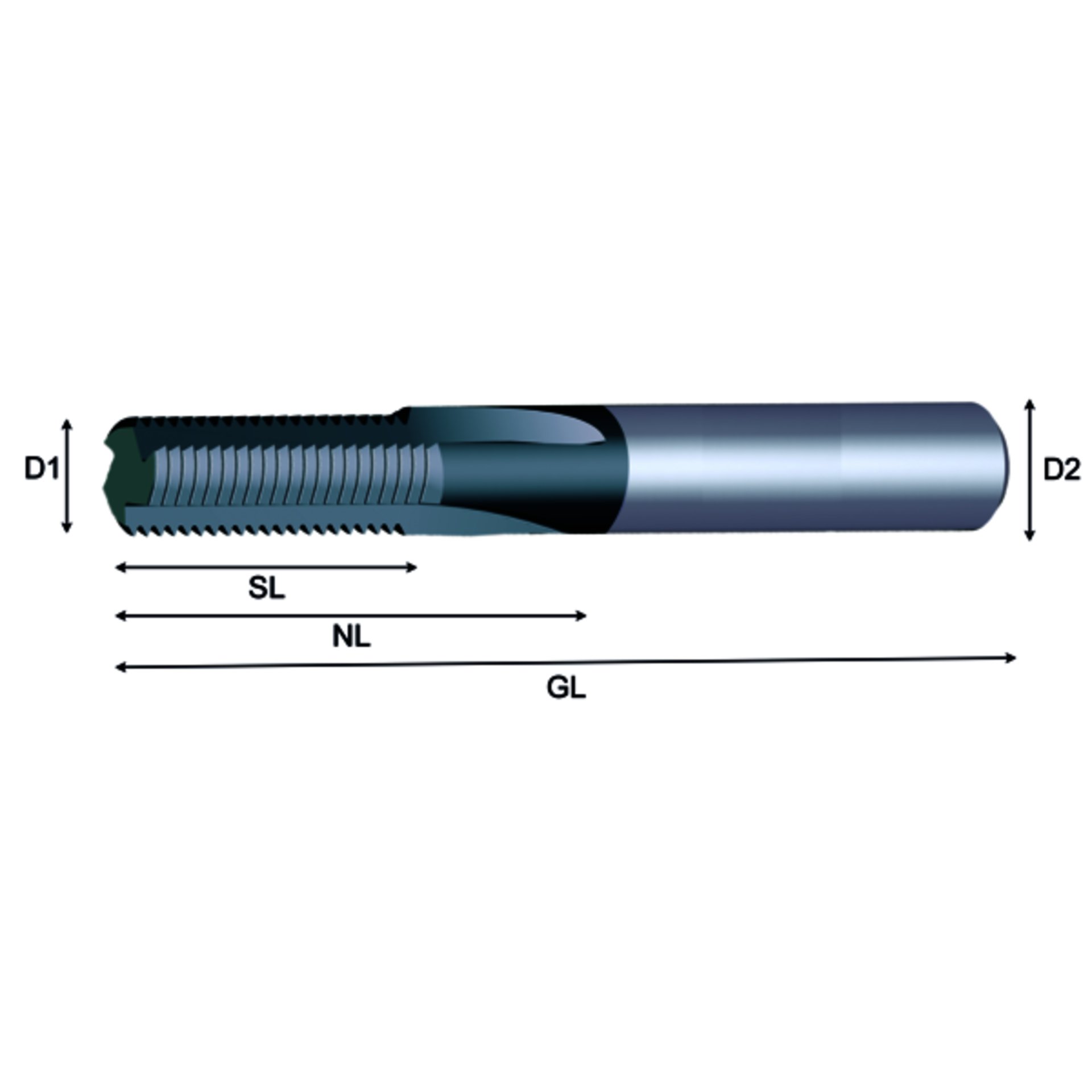 VARGUS Gewindefräser M14X1.5ISO metrisch  Geradegenutet - Innen Produktbild img1 L