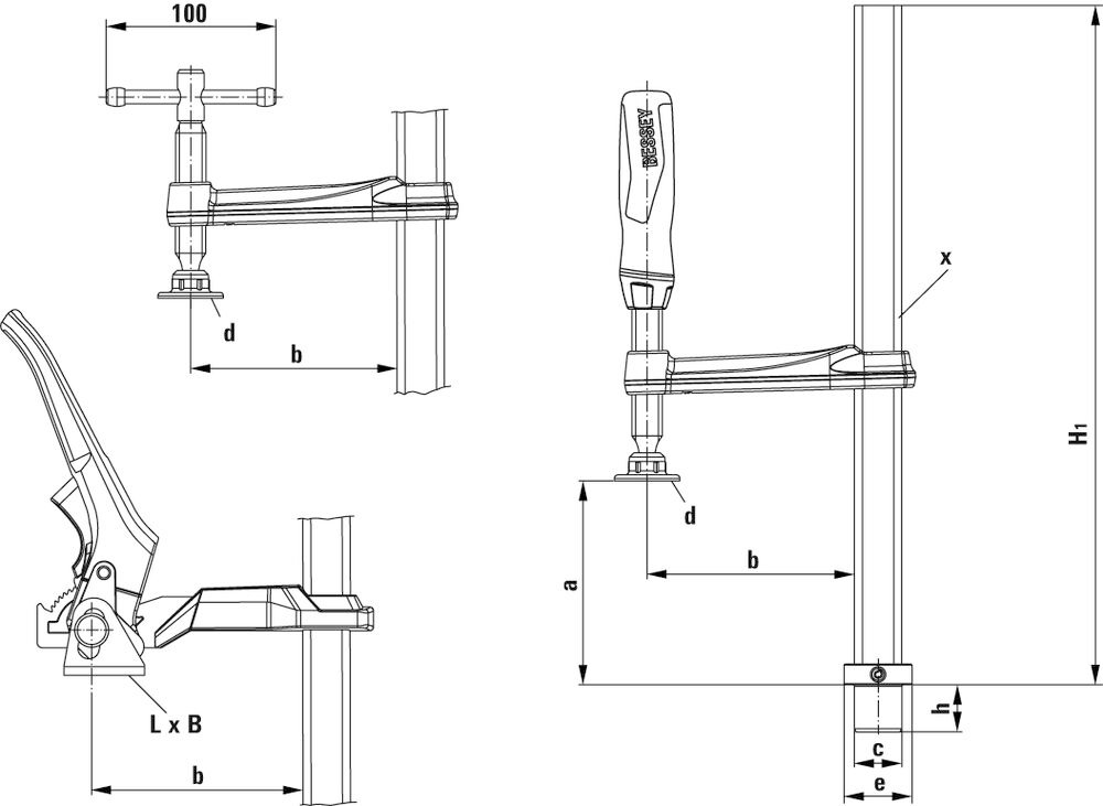 Bessey Spannelement mit fixer Ausladung TW Produktbild img11 L
