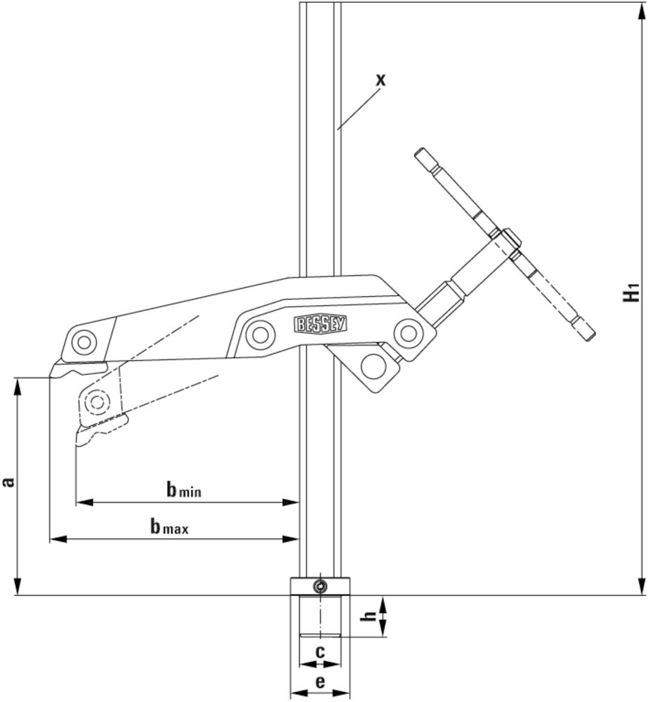 Bessey Spannelement mit Greifarm TW28GRS Produktbild img5 L