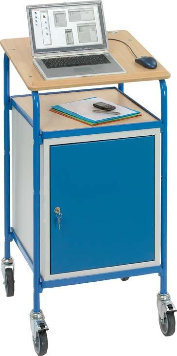 FETRA Rollpult 5836 mit Schreibfläche und Ablageboden und Stahlschrank H605xø890mm Produktbild img2 L