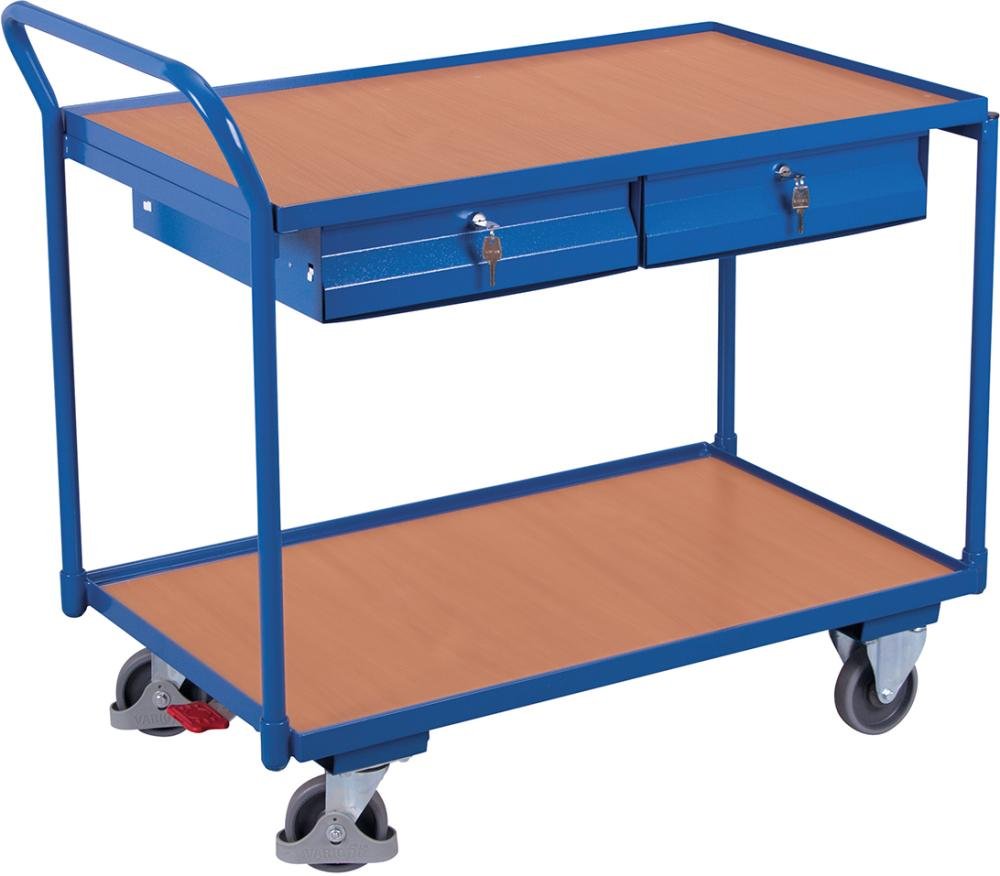 VARIOFIT Tischwagen 250kg 1125x625x1010mm 2 Schubladen 2 Ladeflächen Produktbild img1 L