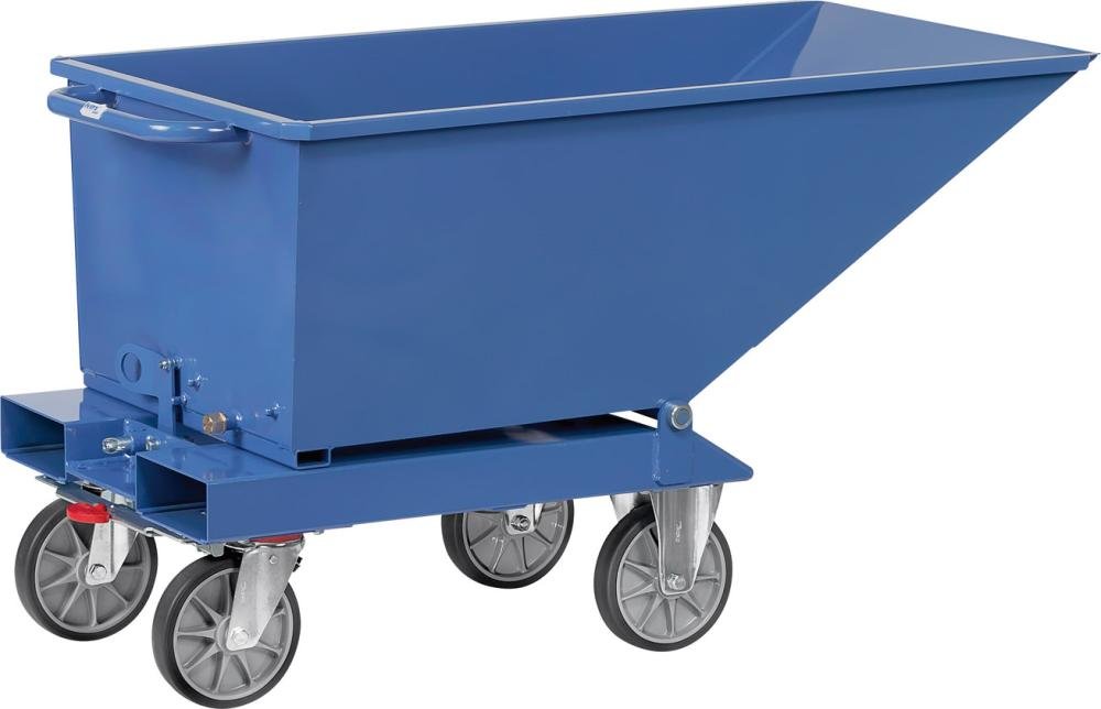 Muldenkipper 250l B713xT1359xH780 mm RAL 5007 Tragkraft 750kg mit Ablasshahn Produktbild img4 L