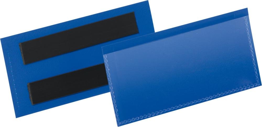 Etikettentasche B100xH38 mm blau, magnetisch VE 50 Stück Produktbild img1 L
