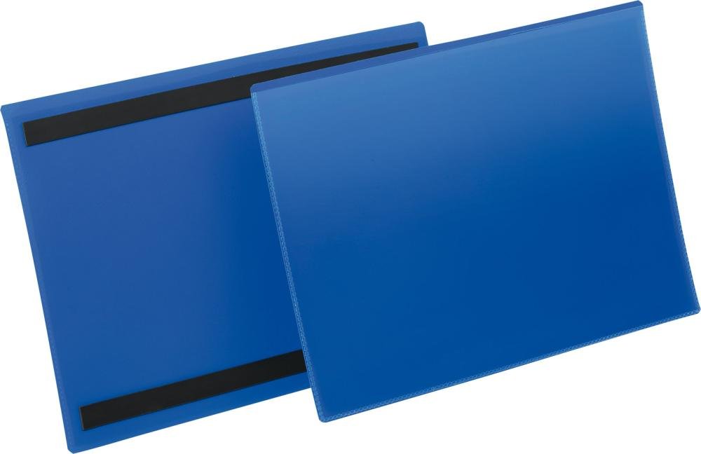 Etikettentasche B297xH210 mm A4 quer blau, magnetisch VE 50 Stück Produktbild img1 L