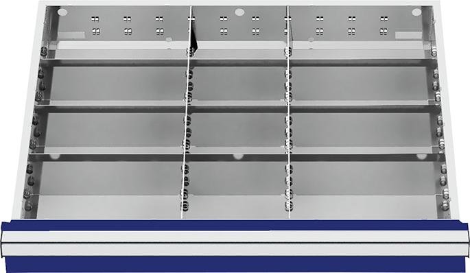 Metalleinteilung für Schubladen-Innenmaß 500 x 450 mm, 12 Fächer Produktbild img1 L