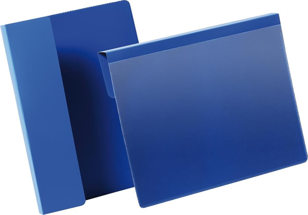 Kennzeichnungstasche B210xH148 mm A5 quer blau, mit Falz VE 50 Stück Produktbild img1 L