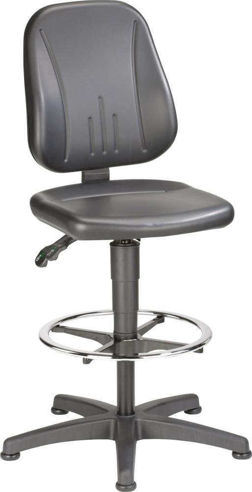 BIMOS Arbeitsstuhl Unitec 3 mit Gleiter+Fußring Sitzhöhe 580-850mm Kunstleder Permanentkontakt Produktbild img1 L