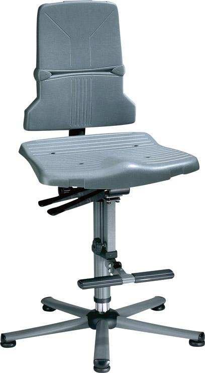 Bimos Arbeitsstuhl 9821-1000 Sintec 3 grau Sitzhöhe 580-850 mm mit Gleiter/Aufstiegshilfe Produktbild img1 L