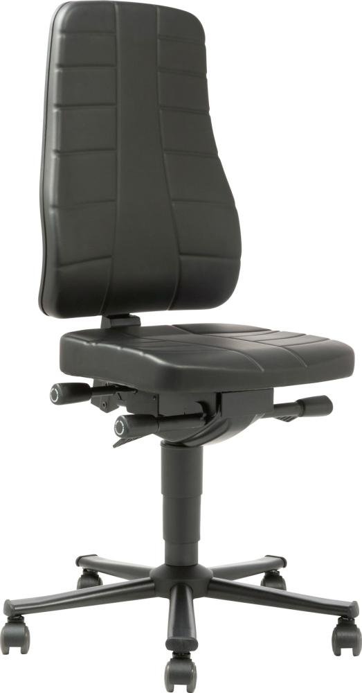 BIMOS Arbeitsstuhl All-In-One 2 mit Rollen Sitzhöhe 450-600mm Kunstleder schwarz Produktbild img1 L