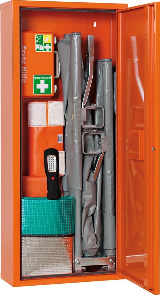 Anbausafe, gefüllt, mit Erste-Hilfe-Trage, orange Produktbild img3 L