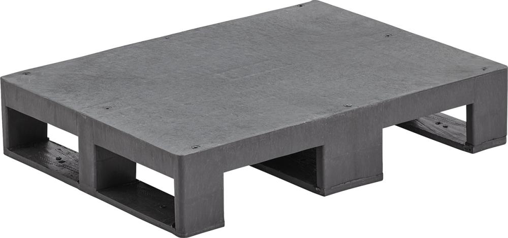 ALPHA Halbpalette Kunstst. geschl. glattes Deck 3 Kufen schwarz Maße 800x600x150mm 5 Stück Produktbild img1 L