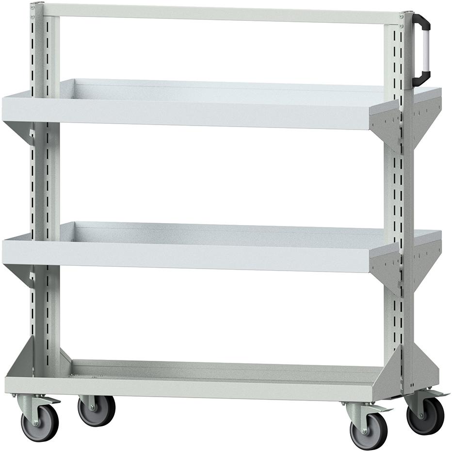 ANKE Transportwagen CVM 1250 RAL7035/5010 B1250xT720xH1350mm mit 4 Wannen Produktbild img1 L