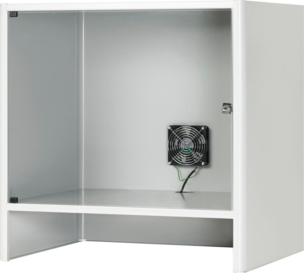 RAU. Monitorgehäuse abschließbar 720x550x710mm RAL7035/5010 Produktbild img1 L