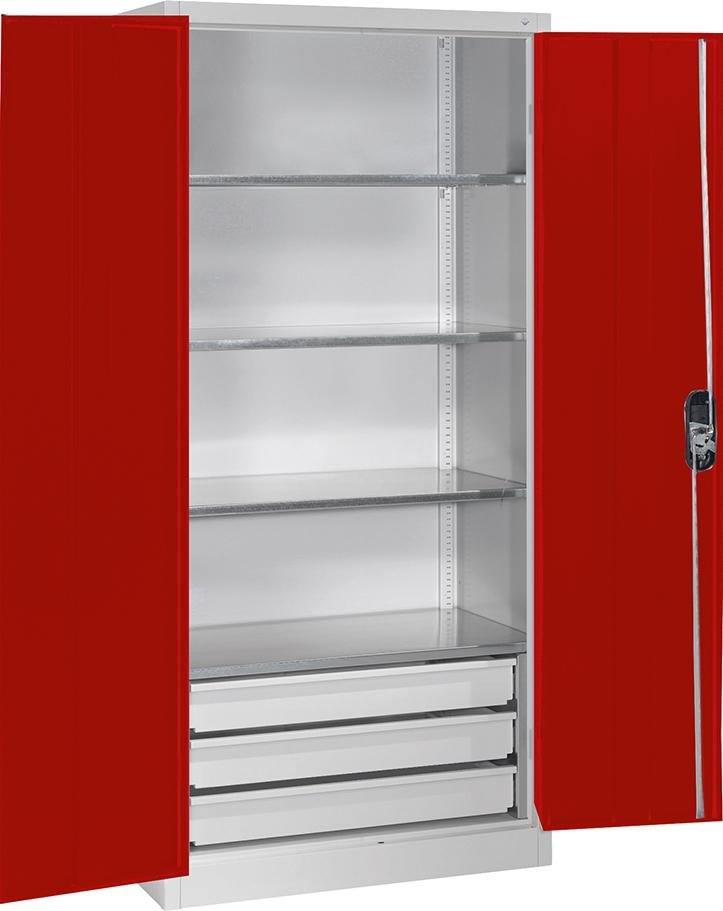 Großraum-Werkzeugschrank (RAL 7035/3003), 3 Schubladen unten Produktbild img1 L
