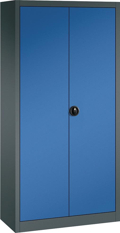 Flügeltürenschrank FORUM 4 Böden, 110kgTraglast H1950xB930xT400mm RAL 7016/5010 Produktbild img1 L