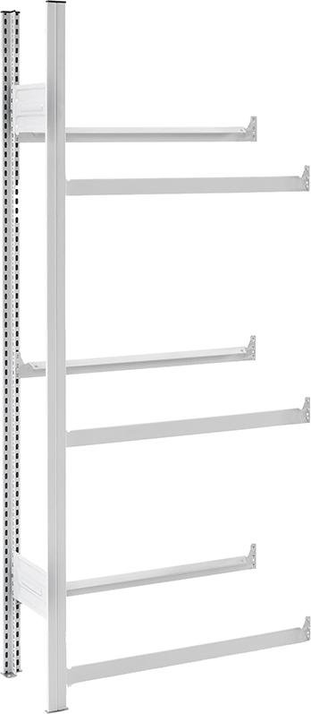Anbauregal m.6 Traversen für Getränkekisten 1750x335x760RAL7035 Produktbild img1 L
