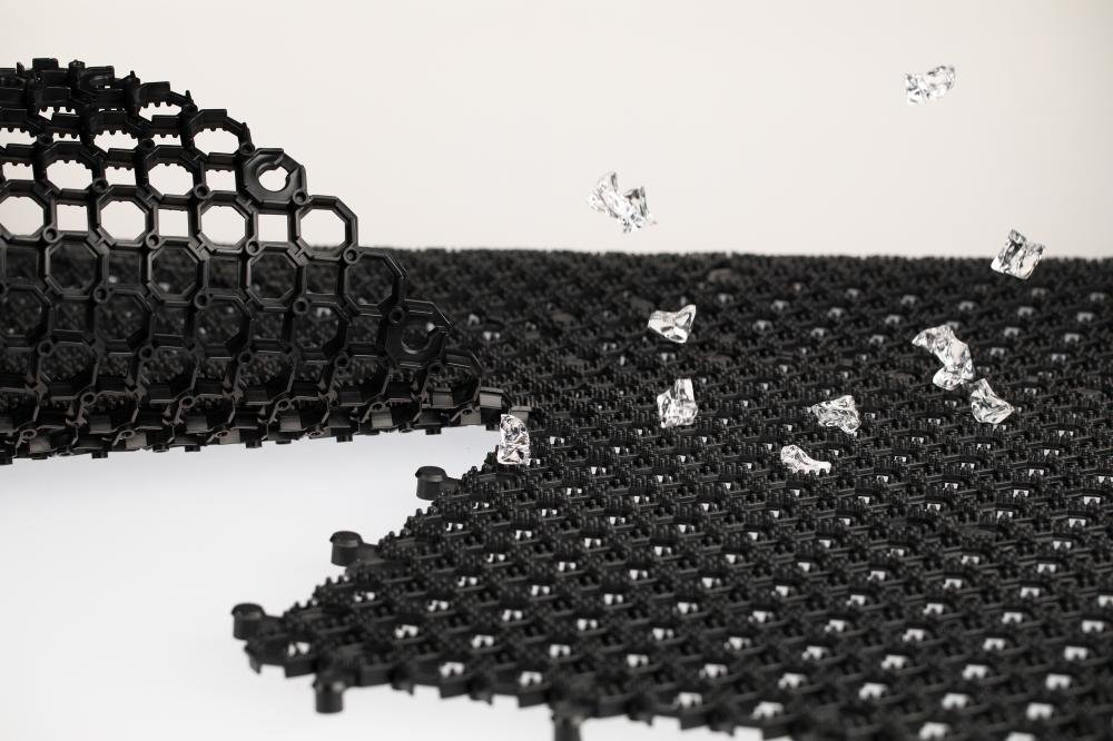 MILTEX Arbeitsplatzmatte YOGA GRID B50xL50cm schwarz Produktbild img3 L