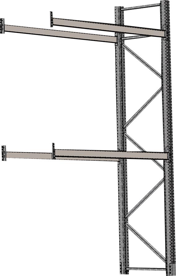 Palettenanbauregal verz. 1 Feld á 1825 mm H 4500xT 1100mm 4 Holme 2000 kg Produktbild img1 L