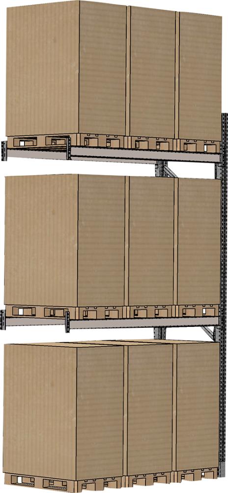 Palettenanbauregal verz. 1 Feld á 1825 mm H 4500xT 1100mm 4 Holme 2000 kg Produktbild img2 L