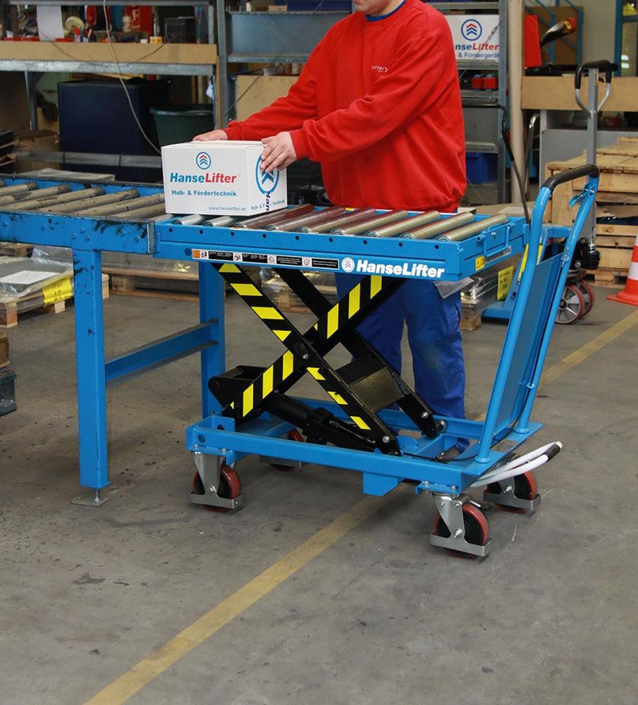 Hubtischwagen mit  Rollenb.Tischmaß: 1025x535 500 kg Tragfähigkeit Produktbild img5 L