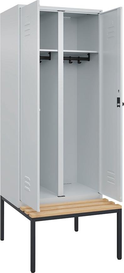 Garderobenschrank B800xT815xH2120 Korpus RAL 7035 LichtgrauTüren RAL 7035 Lichtgrau Produktbild img2 L