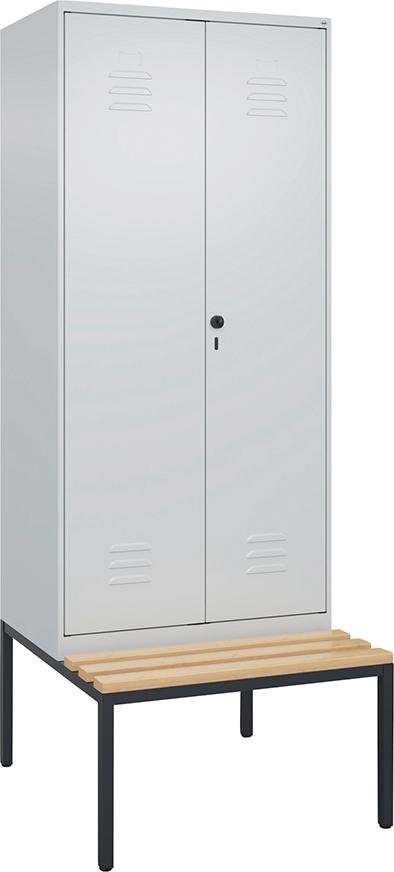 Garderobenschrank B800xT815xH2120 Korpus RAL 7035 LichtgrauTüren RAL 7035 Lichtgrau Produktbild img1 L