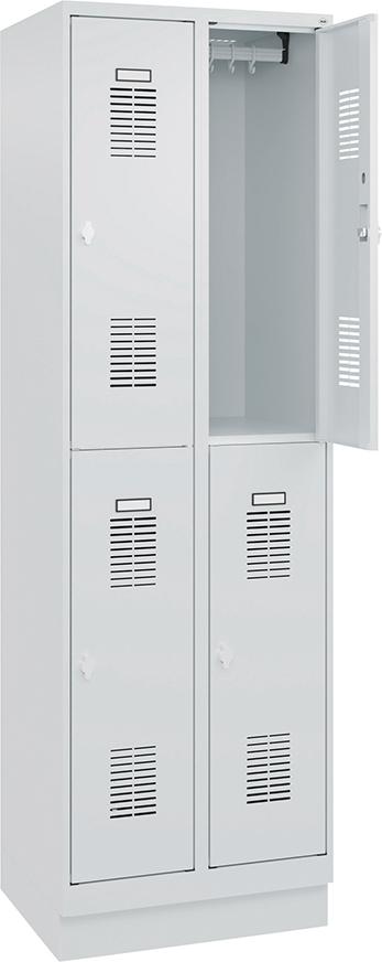 Garderobenschrank, doppelstöckig, mit Sockel Produktbild img1 L