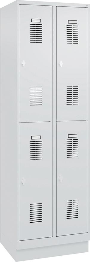 Garderobenschrank, doppelstöckig, mit Sockel Produktbild img2 L