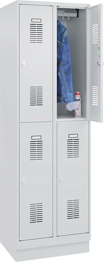 Garderobenschrank, doppelstöckig, mit Sockel Produktbild img3 L