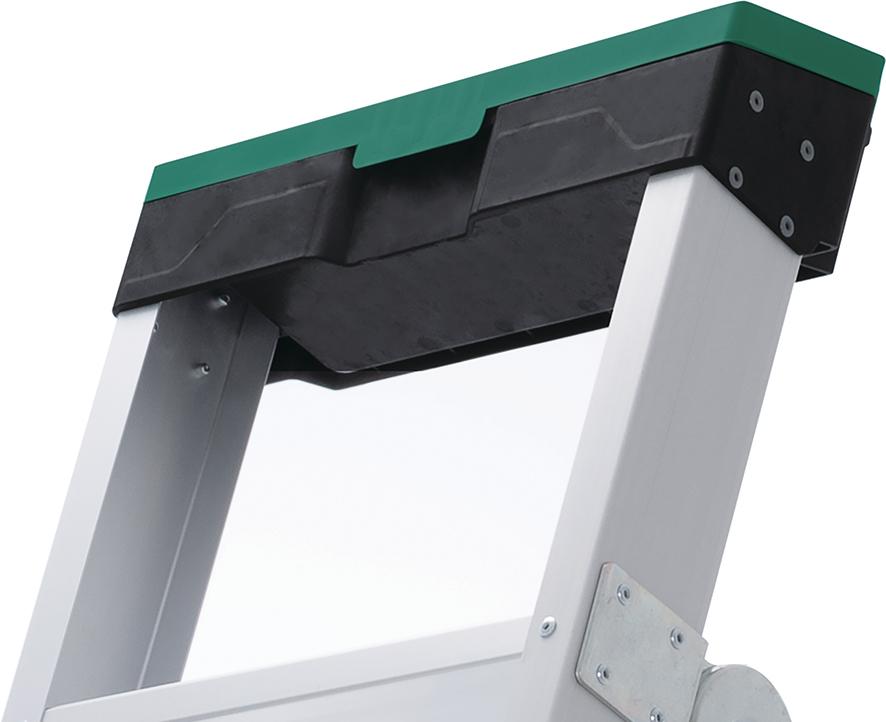 FORTIS 2-in-1 Sprossen- Steh-/Anlegeleiter m. Werkzeugk. Alu 5 Sprossen Höhe 1,80m/Höhe 2,95m Produktbild img3 L